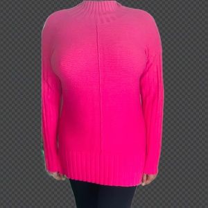 Crown & Ivy Women's Pink Long Sleeves Mock Neck Sweater